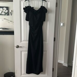 Black off the shoulders dress from Macy’s
